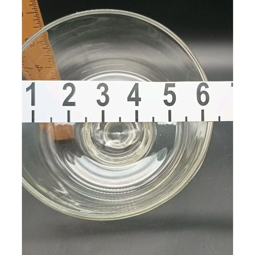 Vintage Engraved Initial S Clear Glass Cheese Dome Cover Handle Cloche 6.5”